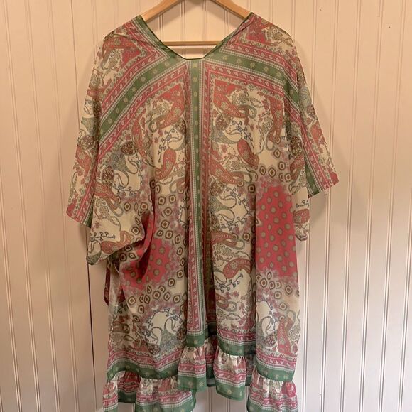 Umgee paisley print boho open front cardigan - Picture 6 of 6